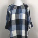 Ro & De Ro De Top Blue Plaid Bow Back Blouse Photo 2