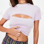 The Ragged Priest  Fuzzy Peekaboo Sweater Crop Top Photo 0