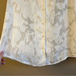 HYFVE ✨ Women’s Off White Floral Sheer Top Button Down Large Photo 5