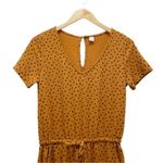 Old Navy Short Sleeve Jumpsuit Yellow Ochre Black Polka Dots Women's Size Small Photo 4