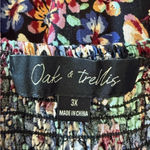 Oak & Trellis Floral Babydoll Dress with Smocking Size 3X EUC Black Photo 5