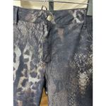 Frank Lyman Reversible Jeans Women's XL Animal Print Snake Leopard Pants Stretch Photo 1