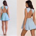 House Of CB  'Ingrid' Blue Twill Mini Dress NWOT‎ size L Tall Photo 7