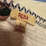 Reba  White and Blue Sundress Maxi with Puff Sleeves and Square Neckline Photo 4