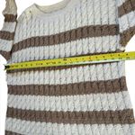 Pilcro Anthropologie  Longline Stitch Sweater Womens Size Small Neutral Stripes Photo 6