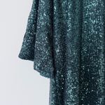 Jude Connally Delia Sequins Dress Palace Green Bell Sleeves Shift Size Small New Photo 9