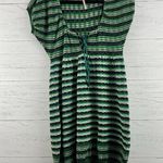 Free People  Green Striped Knit Short Sleeve Dress Size XS Photo 0