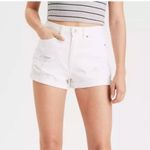 American Eagle  White High Rise Mom Jean Shorts Denim Short Distressed 16 NWT Photo 9