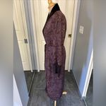 re:named ‎ Plum Velvet Trimmed Belted Robe Photo 5