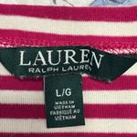 Ralph Lauren Lauren Mulberry Pink and White Striped Top Size Large 1/2 Sleeve Photo 5