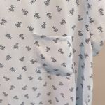 Alice Blue  XXL Baby Blue Microfloral Botanical Print Blouse Top Photo 4