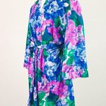 Vintage Knit Floral Robe | Size L Blue Size L Photo 2