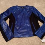 G by Giuliana Two Tone Moto Jacket Blue/Black Size Small NWT Photo 0