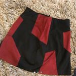 ZARA red and black suede mini skirt Photo 0