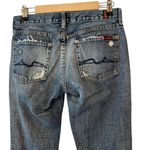 7 For All Mankind boot cut distressed bejeweled denim jeans Excellent Like New! Photo 3