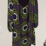 Boden Purple Green Floral Silk Dress 6 Purple Photo 2