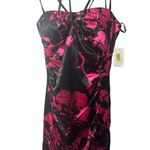 B Darlin NWT  Black and Pink Mini Dress Size 7/8, NWT Ruched Side HOCO Photo 1