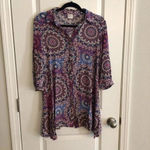 cupio  Women’s Kimono Shirt Blouse Sz Medium Paisley Roll tab sleeves $5 Photo 1