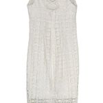 Bisou Bisou White Lace V-Neck Lace Up Formal Mini Dress Size 8 Photo 5