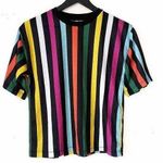 ASOS Women’s 0 Multicolored Stripe Short Sleeve Crew Neck Tee Photo 0
