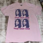 Olivia Rae Olivia Rodrigo Women's Sour Grid Relaxed Boyfriend Fit Tee T-Shirt in Pink Sz XL Photo 0