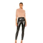 We The Free  People Phoenix Coated Skinny Jeans Size 27 Button Fly Faux Leather Photo 16