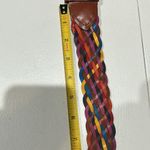 Vintage women’s XL multicolor, braided leather belt Brown Photo 5
