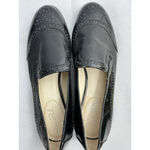 Womans Studio Paolo Slip On Loafers 8 M Black Round Toe Cut Out Detail Accents Photo 4