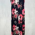 Maxi Dress Sleeveless Racerback Navy Blue Floral New XL Photo 0