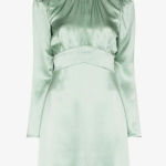 Reformation Samuel LS Mint polka dot mini dress fall cottagecore 100% silk Photo 0