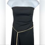 Wrapper Vintage Y2K  Strapless Black & Tan Ribbons Mini Dress NWT Large Photo 2