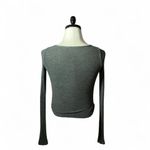 Brandy Melville Gray Ribbed Knit Long Sleeve Crop Top Basic Photo 1