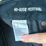 American Eagle  High Rise Festival Jean Shorts Sz 10 Black Stretch Denim Distress Photo 11