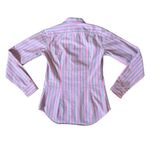 Ralph Lauren  Pink Green Multi Color Striped Button Down Top Size 2 Preppy Photo 1