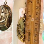 Egyptian Revival Earrings Gold Tone Oval Dangle Queen Ancient Ankah Photo 4