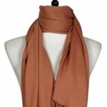 Women’s Bundle 3 Oblong Scarfs Solid Neutral Color Fringe Tan Orange Brown Tan Photo 3