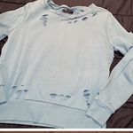 Romeo + Juliet Couture  distressed light blue sweater with open tie sides size Sm Photo 1