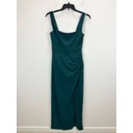 Lulus NEW  Glamorous Disposition Emerald Green Ruched Maxi Dress Formal Large Photo 4