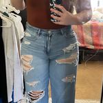 American Eagle High Waisted Ripped Mom Jean Photo 0