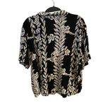 Vintage Sunset Rose Black White Tropical Hawaiian wood Button Up vacation Shirt Size L Photo 5