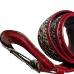 Y2K Style Red and Black Cheetah Print Fashion Belt 43.5 Inches Photo 7