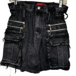 Signature8 Distressed Denim Mini‎ Skirt Black Photo 0