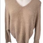 She & Sky V-Neck Fuzzy Knit Sweater Top Photo 5