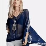 Free People  Women Top XS  Tie Dye Me Down Blue Sheer Boho Chic Summer Photo 1