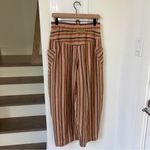 Free People NWT  Freehold Cropped Striped Pants In Citron Combo Photo 4