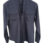 Ralph Lauren Lauren Button Down Long-sleeve Navy Blue Blouse Knot Detai Photo 0