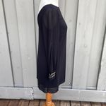 A Byer A.Byer Sheer Black Mini Dress with Long Sleeve Cold Shoulder Sequin Cuff Sz.S Photo 1
