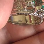 Ladies elegant large paraiba tourmaline emerald heart stone 925 ring 10 NIB Silver Photo 14