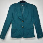 Vintage E.R. GERARD for RENLYN Teal Blazer Jacket Women’s Size 10 Gold Button Blue Photo 0