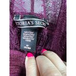 Victoria's Secret Fly Away Burgundy Maroon Lingerie Plisse Lace Sheer Top Medium Photo 3